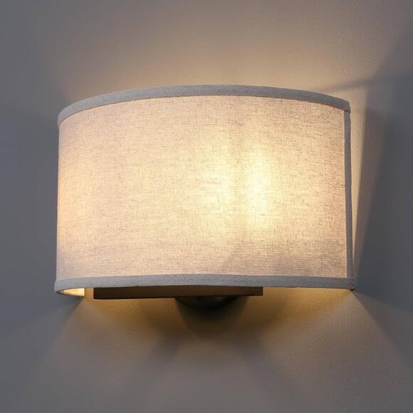 2-Light Linen Fabric Boho Hallway Wall Sconce - Picture 1 of 9